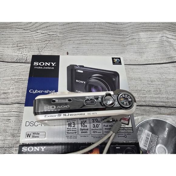 Sony Cyber-Shot DSC-HX7V 16.2MP Digital Point & Shoot Camera White MINT w/Box - Picture 8 of 13